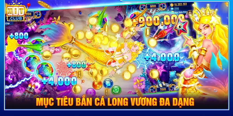 Mục tiêu bắn cá Long Vương đa dạng